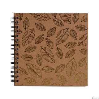 Album na spirali, 20x20cm, złote liscie, 30 ark, kremowe, 180 g/m2, Happy Color HA 7631 2020-GC30