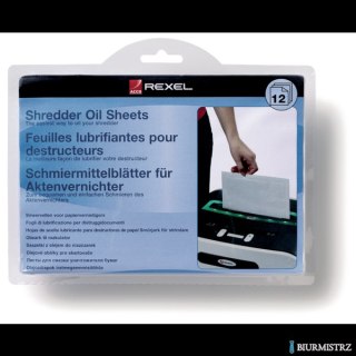 Arkusze Rexel do oliwienia ostrzy niszczarek , 12 szt. 2101948 SALE