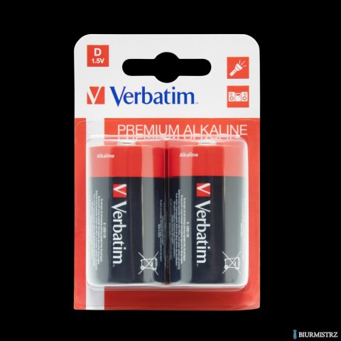 Baterie VERBATIM ALKALICZNE LR20/D 1,5V BLISTER 2szt. 49923