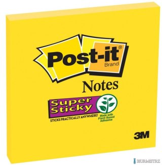 Bloczek samoprzylepny SUPER STICKY 654-S 76X76MM, 1X90kartek, żółty 3M