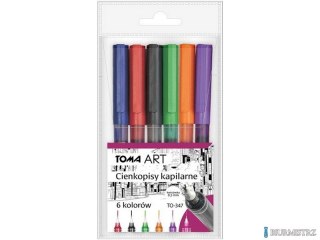 Cienkopisy kapilarne, końcówka 0,5mm, komplet 6 kolorów TO-347-6 Toma