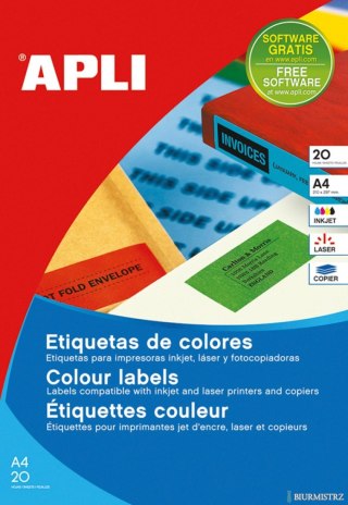 Etykiety 01602 210*297 zielon e (20ark.) APLI