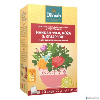 Herbata DILMAH mandarynka, róża i grejpfrut 20t ziołowo-owocowa