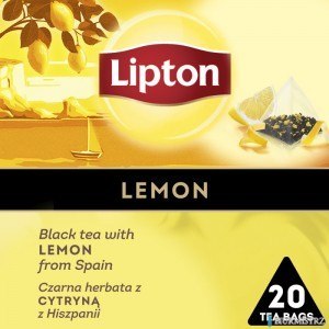 Herbata LIPTON PIRAMID LEMON cytryna (20 saszetek) czarna