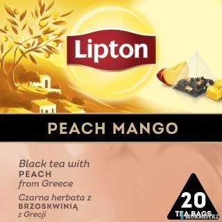Herbata LIPTON PIRAMID PEACH Mango Brzoskwinia 20t czarna