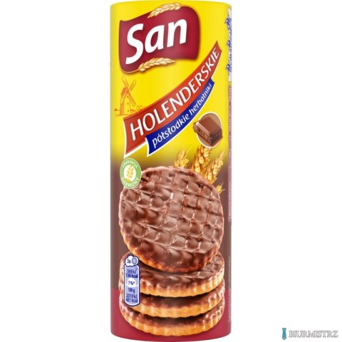 Herbatniki holenderskie SAN, półsłodkie, w czekoladzie, 170g