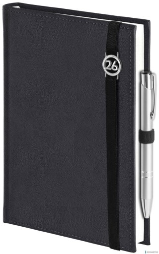 Kalendarz Piko z gumką czarny z ażurową datówką B5 tygodniowy z notesem WOKÓŁ NAS