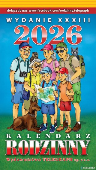 Kalendarz RODZINNY zdzierak 2026 (Z1) TELEGRAPH