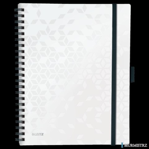 Kołonotatnik z 3 zakładkami BE MOBILE Leitz WOW A4, w kratkę, biały 46450001 (X)