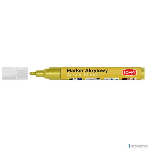 Marker akrylowy, fibrowa końcówka okrągła 2-5mm, złoty TO-402 Toma