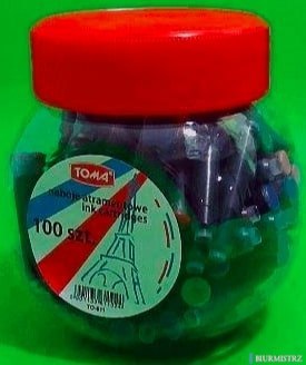 Naboje atramentowe, niebieskie, słoik 100 szt. niebieski TO-611 02 Toma