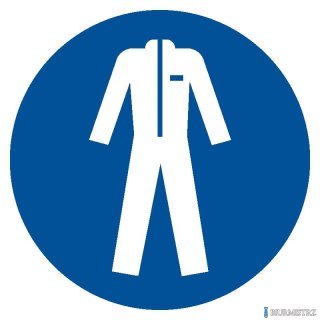 Naklejka NAKAZ STOSOWANIA ODZIEŻY OCHRONNEJ 200x200 ZZ-16N Norma PN-93 (X)