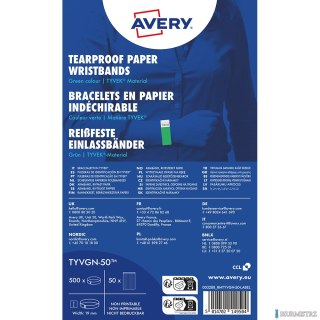 Opaski na rękę Tyvek, 256 _ 19 mm, zielone neonowe, TYVGN_50