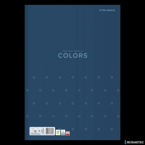 Papier kancelaryjny TOPCOLORS A3 100K 70G kratka niebieski 400169246 Top 2000