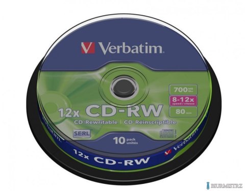 Płyta CD-RW VERBATIM CAKE(10) 700MB x12 43480
