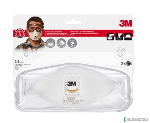 Półmaska ochronna z zaworkiem 3M Cool Flow FFP2 (9322+), przeciw pyłom i mgłom