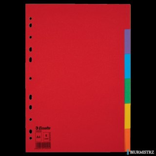 Przekładki karton A4 6 kart ESSELTE 100200 kolorowe bez karty opisowej