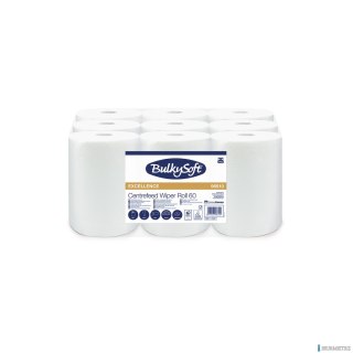 Ręcznik w roli mini centralnego dozowania (9rolek) biały, celuloza, 2w, 60m, Premium, 96610 BULKYSOFT