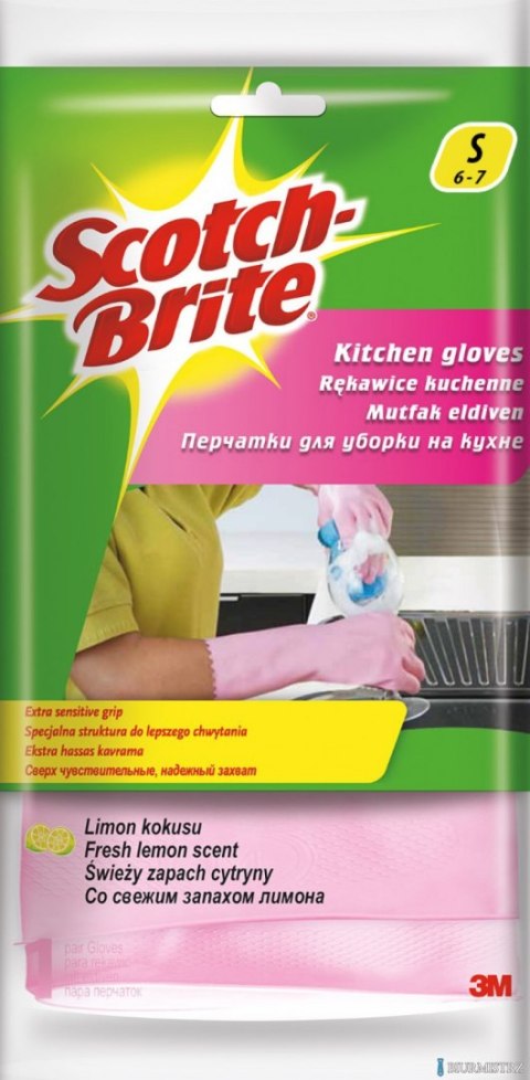 Rękawice SCOTCH BRITE_ Kuchenne, rozm. S, różowe