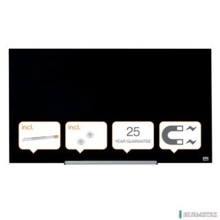 Szklana tablica Nobo Impression Pro 1000x560mm, czarna 1905180