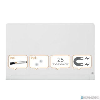 Szklana tablica Nobo Impression Pro z zaokrąglonymi rogami 1260x710mm, lśniąca biel