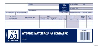 Wydanie materiału na zewnątrz WZ 1/3 A3, 80 kartek wielokopia, 10-361-2 DOTTS