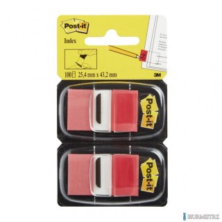 Zakładki indeksujące POST-IT_ (680-R2EU), PP, 25,4x43,2mm, 2x50 kart., czerwone