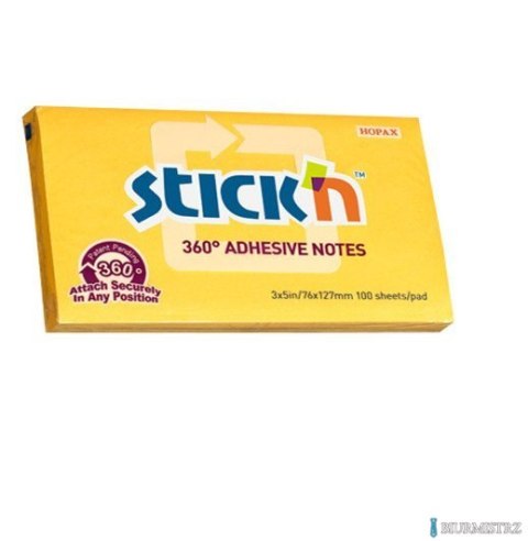 Bloczek STICKN 127x76mm 360stopni ciemno zółty 21555