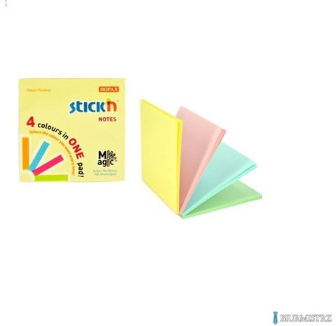 Bloczek STICKN MAGIC PAD 76x76mm pastel mix kolorów 21574