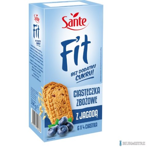 Ciasteczka zbożowe z jagodą Fit bez cukru (6x4szt.) 300g SANTE