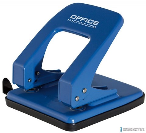 Dziurkacz OFFICE PRODUCTS, dziurkuje do 40 kartek, metal, niebieski 	18052511-01