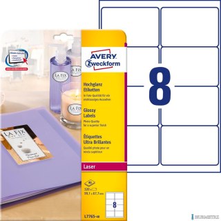 Etykiety błyszczące L7765-40 99,1 x 67,7 40ark Avery Zweckform (X)