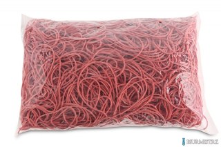 Gumki recepturki OFFICE PRODUCTS, średnica 100mm, 1,5x1,5mm, 60% kauczuku, 1000g, zgrzewka, czerwone