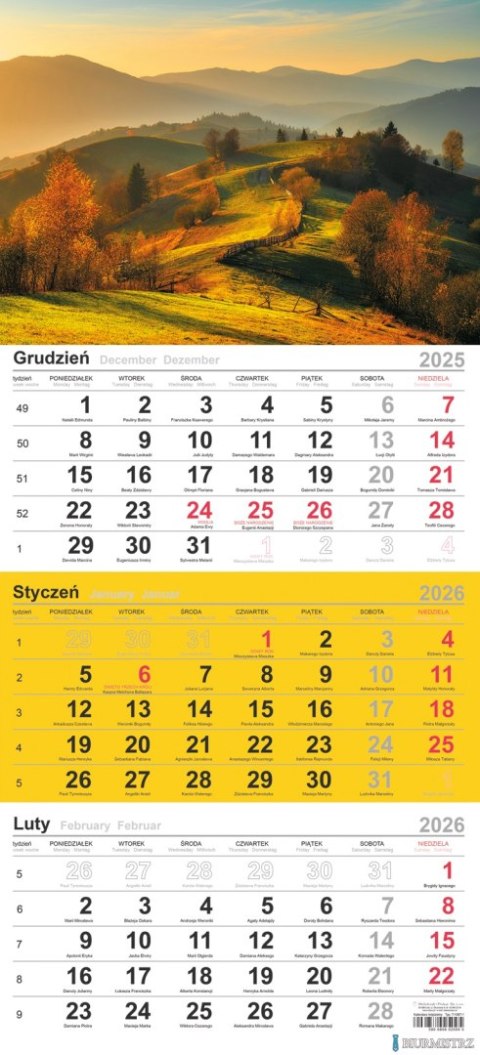 Kalendarz trójdzielny (H) 2026 Michalczyk i Prokop T-106T-11