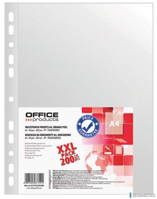 Koszulki na dokumenty , PP, A4, groszkowe, 40mikr., 200szt., typu OFFICE PRODUCTS 21141219-90
