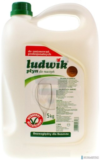 LUDWIK Płyn do naczyń 5L hipoalergiczny bezbarwny bezzapachowy 8973