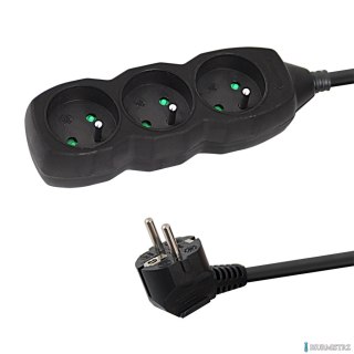 Listwa zasilająca przedłużacz 3 gniazda czarna 1,5m ESPERANZA ELK203K