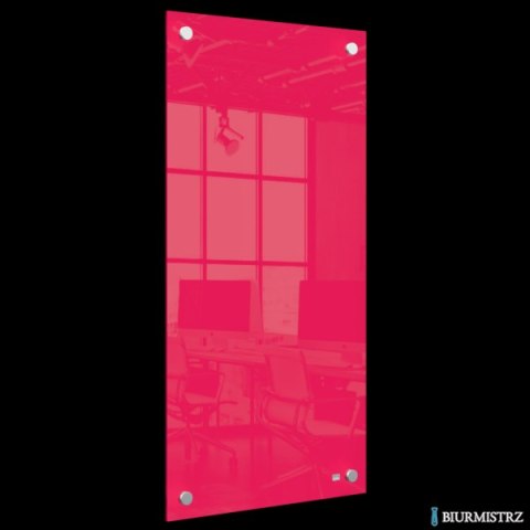 Mała podłużna szklana tablica suchościeralna Nobo Home 300x600mm, czerwona 1915605