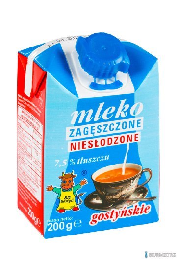 Mleko GOSTYŃ 7,5% zagęszczone niesłodzone 200g