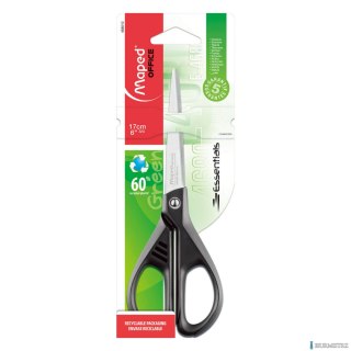 Nożyczki GREENLOGIC 17cm czarne ESSENTIALS MAPED 468010 ekologiczne