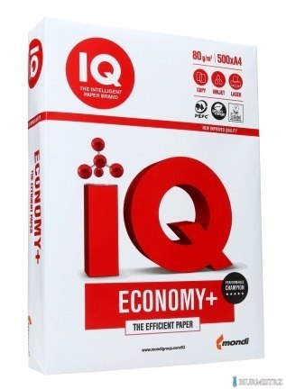 Papier xero A4 IQ ECONOMY PLUS 80g klasa białości B 161 karton 5 ryz