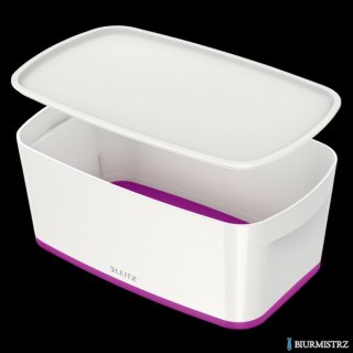 Pojemnik MyBox mały z pokrywką, biało-fioletowy 52291062 LEITZ