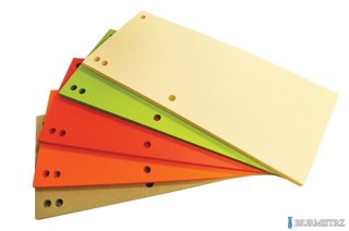 Przekładki , karton, 1/3 A4, 235x105mm, 100szt., mix kolorów, typu OFFICE PRODUCTS 21070035-99