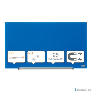 Szklana tablica Nobo Impression Pro 680x380mm, niebieska