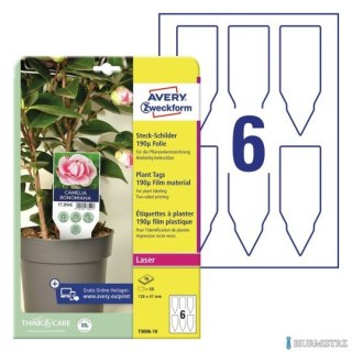 Tabliczki do oznaczania roślin, foliowe, 190_, 128 x 47 mm, 10 ark., Avery Zweckform T3006-10