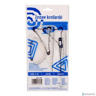 Zestaw kreślarski PRATEL z nadrukiem HELIOZ z linijka16cm 2011 PR