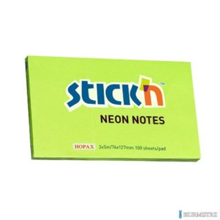 Bloczek STICKN 127x76mm zielony neon 100k 21171 STICKN