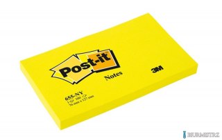 Bloczek samoprzylepny POST-IT_ (655N), 127x76mm, 1x100 kart., jaskrawy żółty