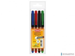 Cienkopis PRYMUS 0,4mm, pomarańczowa obudowa, kpl. 4 kolory mix TO-345-94 Toma (X)