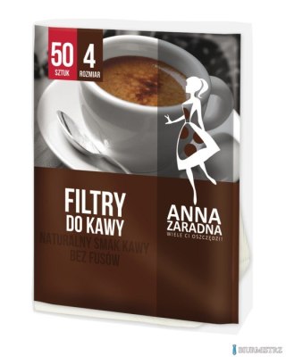 Filtr do kawy nr 4 , 50 sztuk ANNA ZARADNA